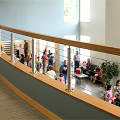 Stainless steel round cable railing stands out