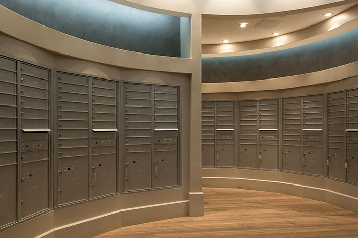 STD-4C Recessed Mount Mailboxes in Silver Speck Finish