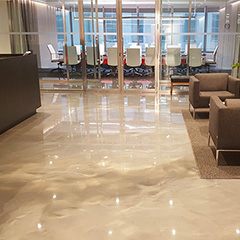 The Reflector™ Enhancer Flooring System - a specialty, high build, self-leveling, fluid-applied floor coating