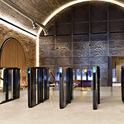The River Building Secures Lobby with  Boon Edam Optical Turnstiles