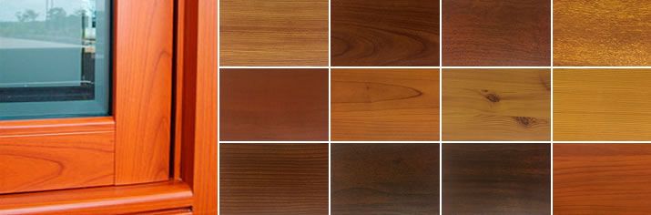 Wood grain finishes for aluminum